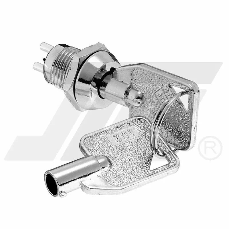 12mm外徑仿珠設計電源鎖 (含圓管鋅合金鑰匙鎖開關)