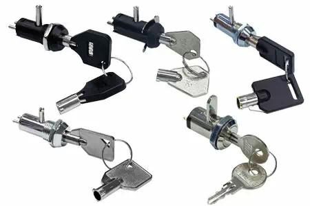 19mm外徑雙功能4個排片設計電源鎖 (含雙邊銑齒銅鑰匙鎖開關)