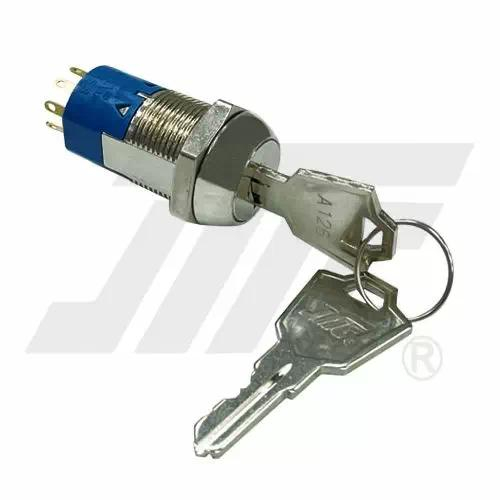 19mm外徑UL認證5排片電源鎖 (含單邊銑齒銅鑰匙鎖開關)